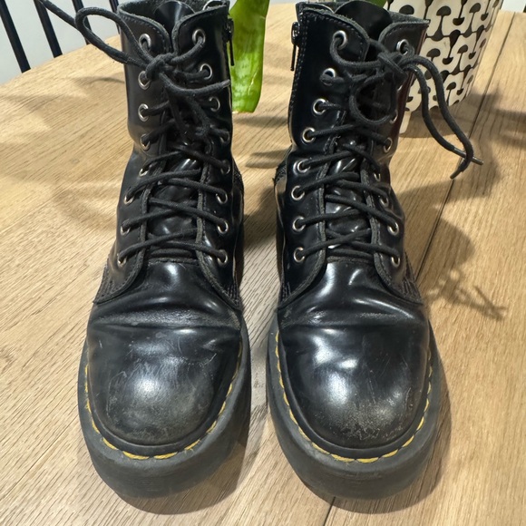 DR. MARTENS JADON BOOTS BLACK LEATHER WOMEN'S Size US 5/ EU 36/ UK 3 - Picture 2 of 8